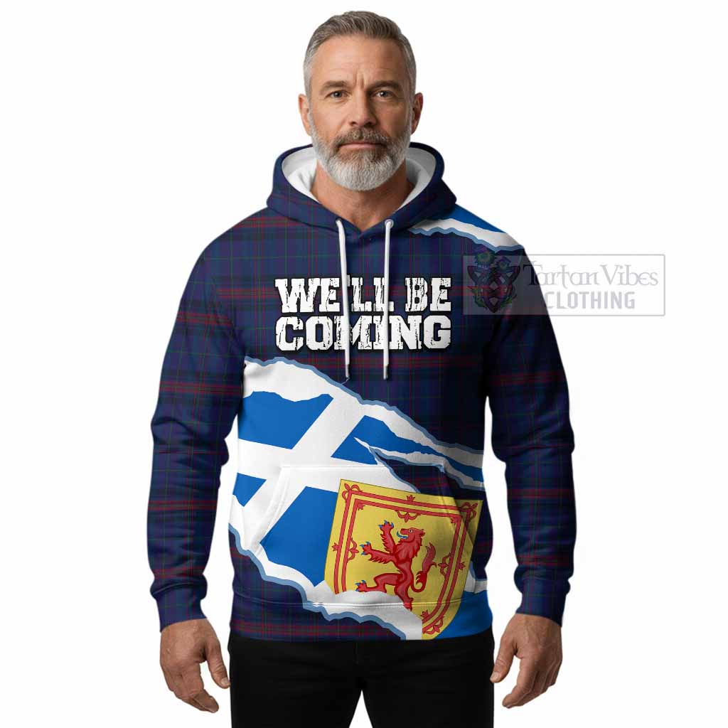 Hughes of Wales Scotland Football Tartan Hoodie We'll Be Coming