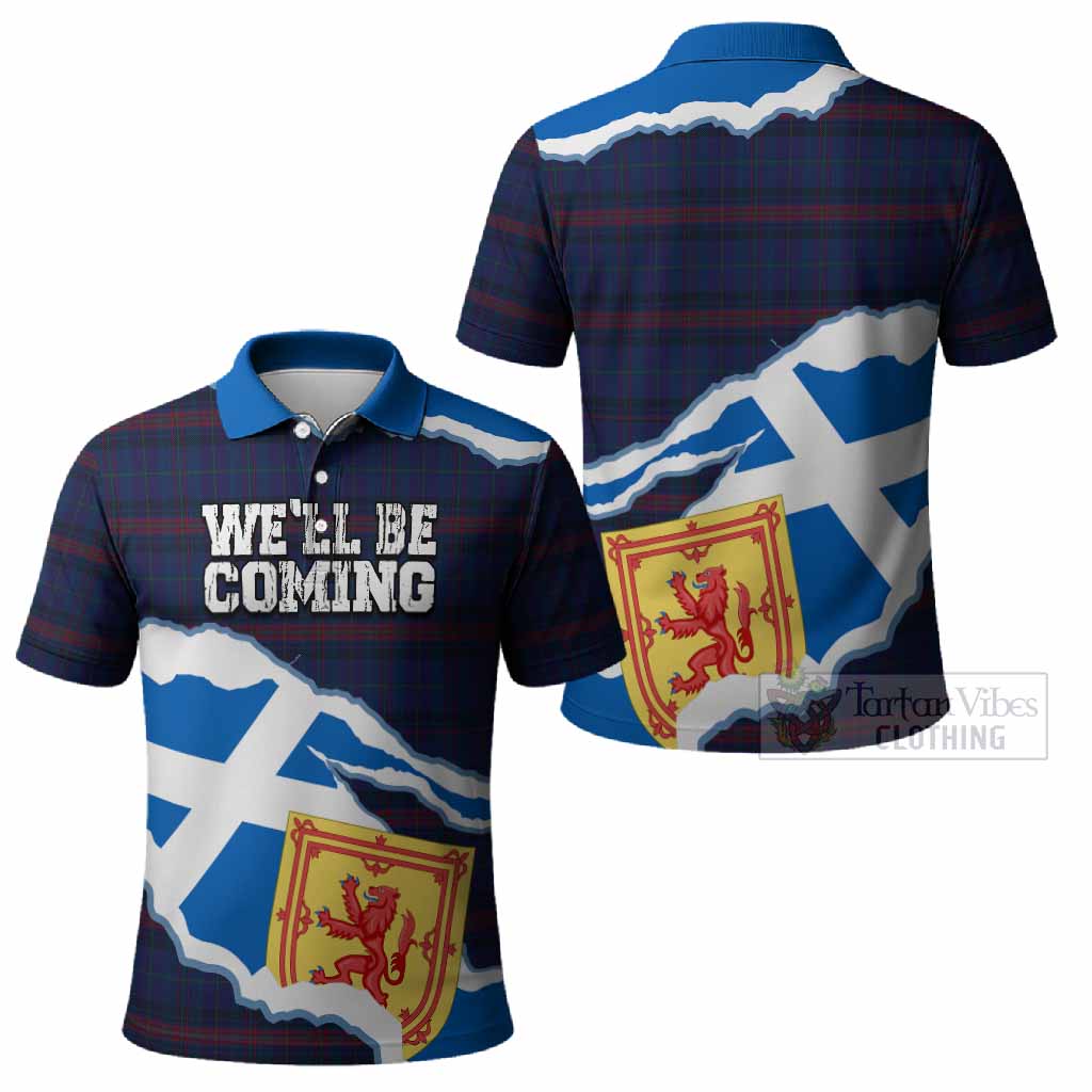 Hughes of Wales Scotland Football Tartan Polo Shirt We'll Be Coming