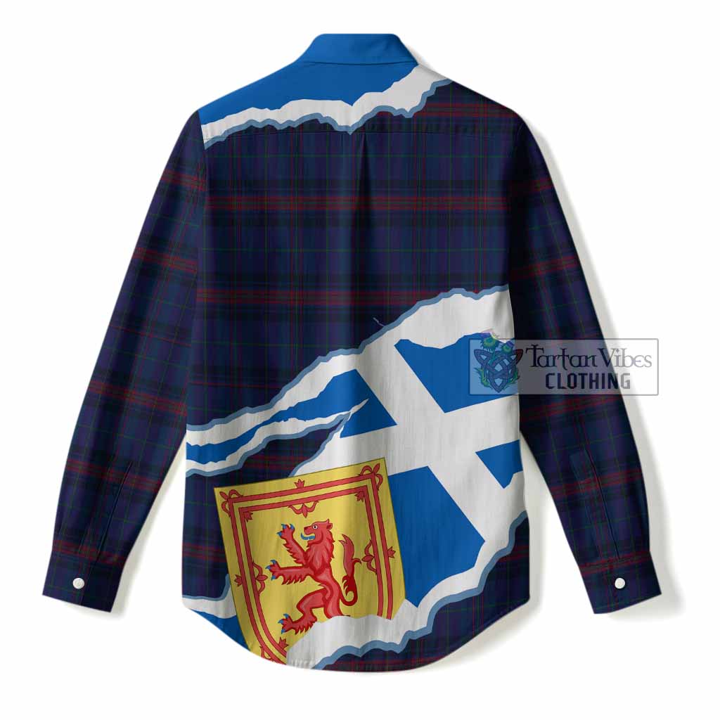 Hughes of Wales Scotland Football Tartan Women Casual Shirt We'll Be Coming