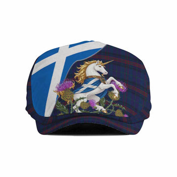 Hughes of Wales Scottish Tartan Unicorn Heritage Flat Cap, Jeff Cap