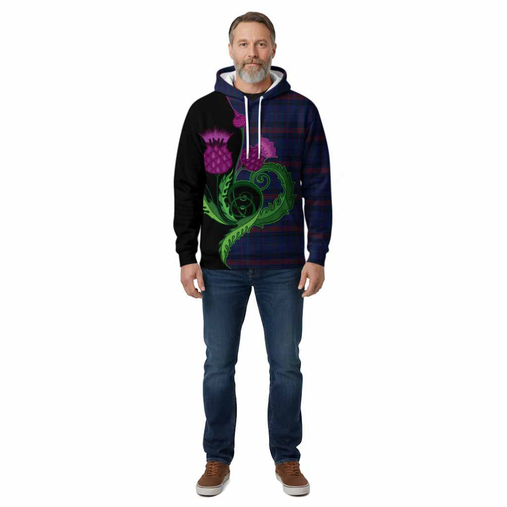 Hughes of Wales Tartan Cotton Hoodie Traditional Scottish Thistle