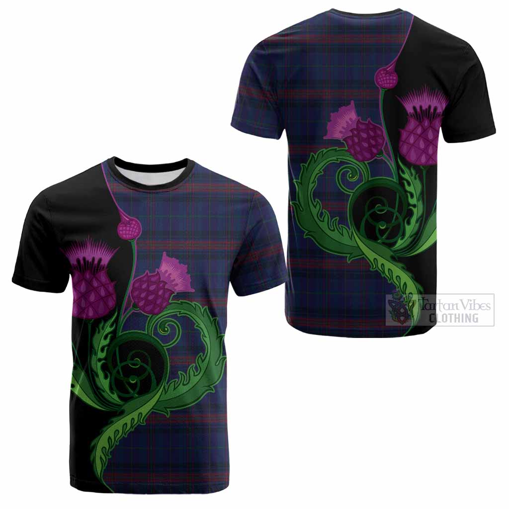 Hughes of Wales Tartan Cotton T-shirt Traditional Scottish Thistle