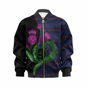 Hughes of Wales Tartan Kid Bomber Jacket Traditional Scottish Thistle