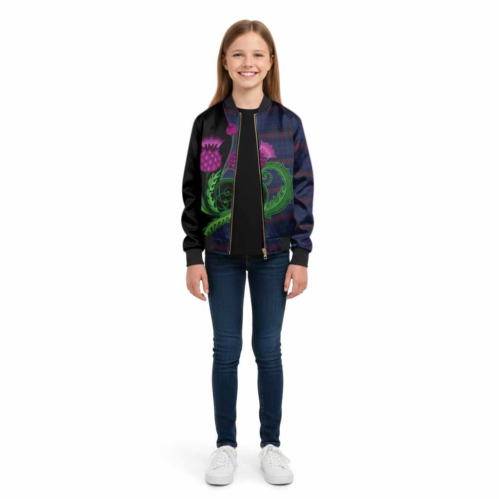 Hughes of Wales Tartan Kid Bomber Jacket Traditional Scottish Thistle