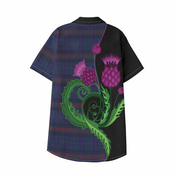 Hughes of Wales Tartan Kid Hawaiian Shirt Traditional Scottish Thistle