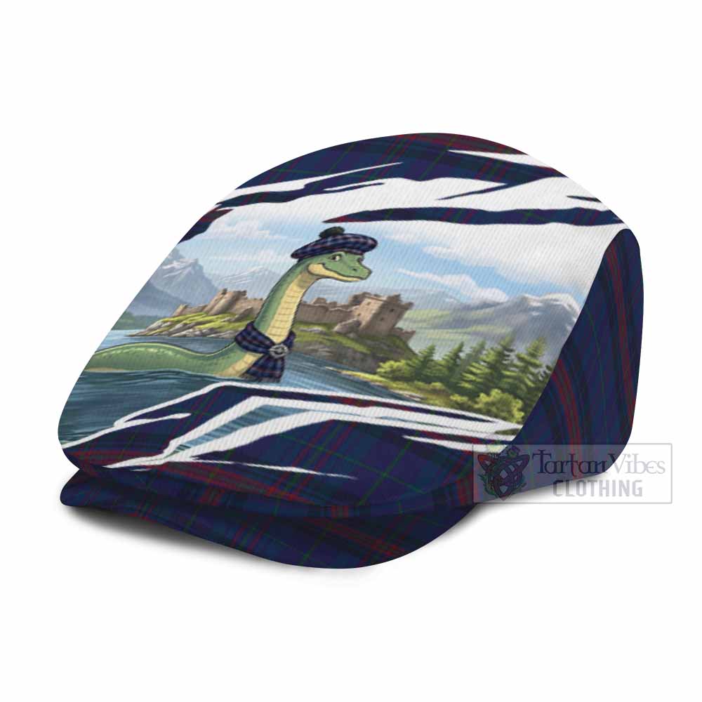 Hughes of Wales Tartan Loch Ness Monster Scottish Heritage Art Flat Cap, Jeff Cap