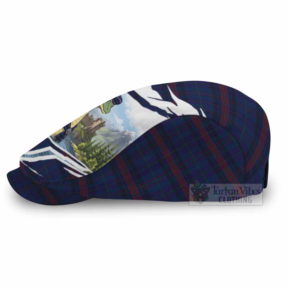 Hughes of Wales Tartan Loch Ness Monster Scottish Heritage Art Flat Cap, Jeff Cap
