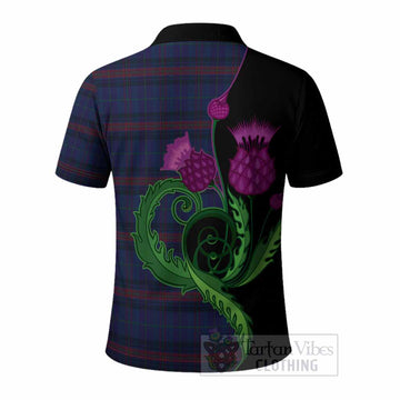 Hughes of Wales Tartan Polo Shirt Traditional Scottish Thistle