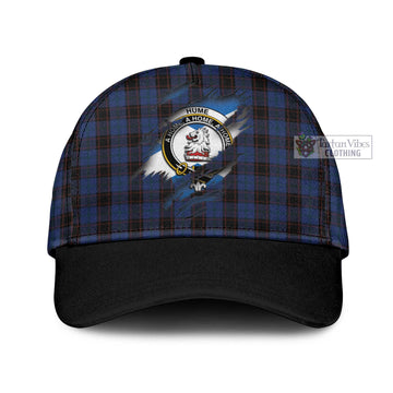 Tartan Vibes Clothing Hume Tartan Classic Cap with Family Crest In Me Style