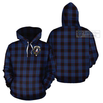 Hume Tartan Cotton Hoodie with Family Crest