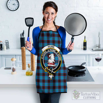 Hume Ancient Tartan Apron with Family Crest Black S 38x47 cm - Tartan Vibes Clothing