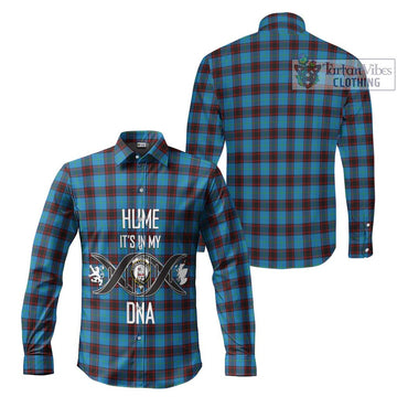 Hume Ancient Tartan Long Sleeve Button Shirt with Family Crest DNA In Me Style Men's Shirt - Tartanvibesclothing Shop