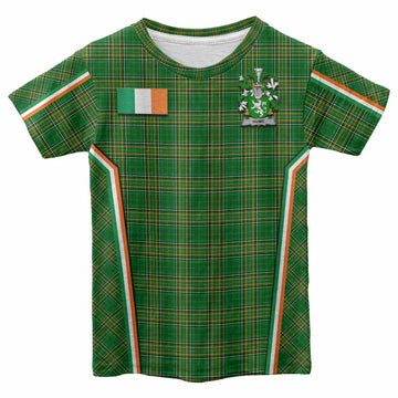 Hume Irish Clan Coat of Arm Tartan Kid T-shirt Flag Style