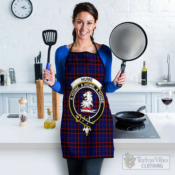 Hume Modern Tartan Apron with Family Crest Black S 38x47 cm - Tartan Vibes Clothing