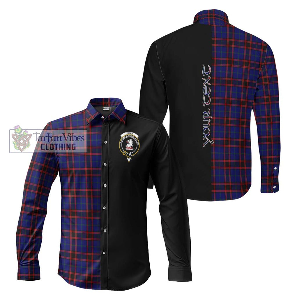 Hume Modern Tartan Long Sleeve Button Shirt with Family Crest and Half Of Me Style Men's Shirt S - Tartanvibesclothing Shop