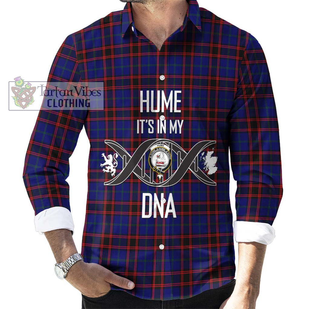 Hume Modern Tartan Long Sleeve Button Shirt with Family Crest DNA In Me Style Men's Shirt S - Tartanvibesclothing Shop