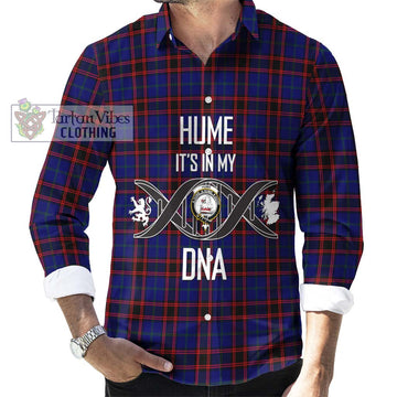 Hume Modern Tartan Long Sleeve Button Shirt with Family Crest DNA In Me Style Men's Shirt S - Tartanvibesclothing Shop