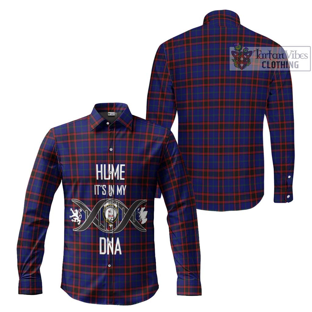 Hume Modern Tartan Long Sleeve Button Shirt with Family Crest DNA In Me Style Men's Shirt - Tartanvibesclothing Shop