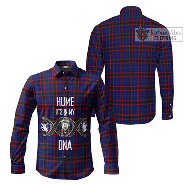 Hume Modern Tartan Long Sleeve Button Shirt with Family Crest DNA In Me Style Men's Shirt - Tartanvibesclothing Shop