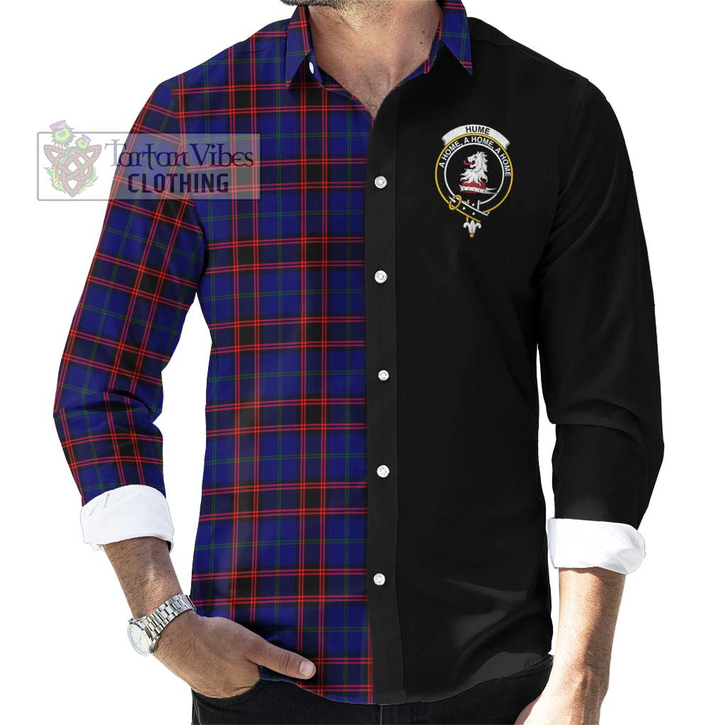 Hume Modern Tartan Long Sleeve Button Shirt with Family Crest and Half Of Me Style - Tartanvibesclothing Shop