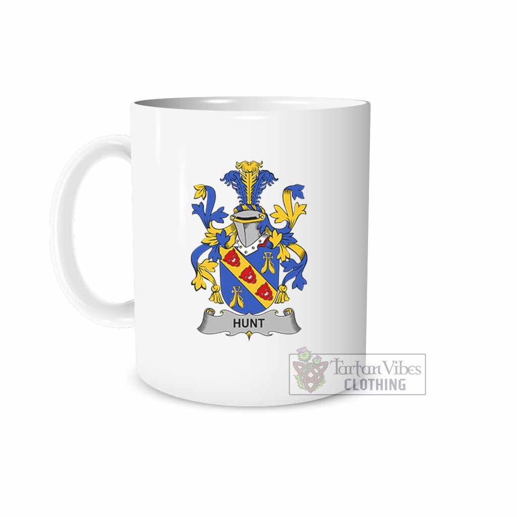 Hunt Irish Clan Coat of Arms Ceramic Mug White - 2D-tartanvibesclothing