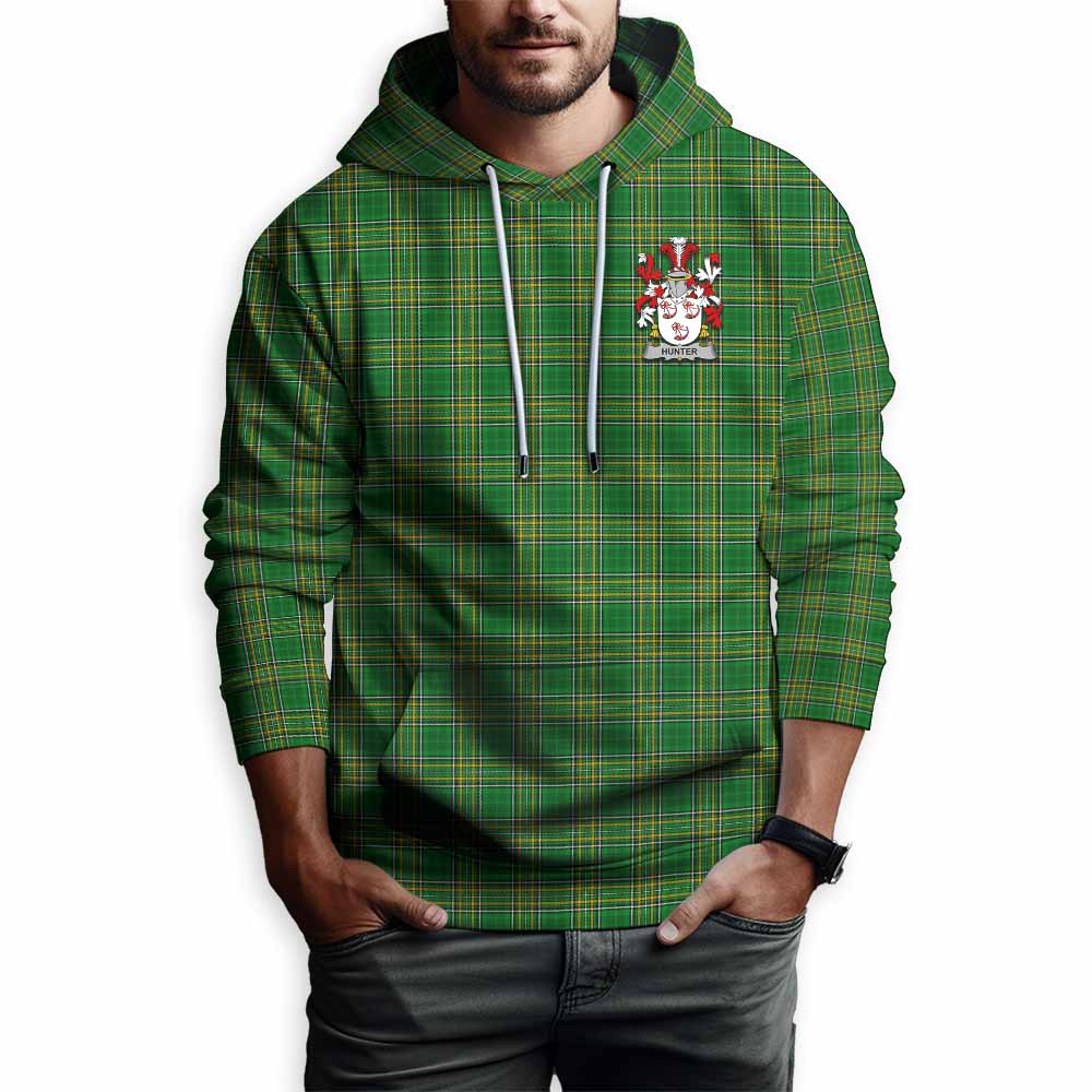 Hunter Irish Clan Tartan Hoodie with Coat of Arms Zip Hoodie - Tartan Vibes Clothing