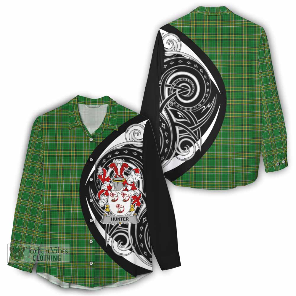 Tartan Vibes Clothing Hunter Irish Clan Women's Casual Shirt Celtic Circle Style