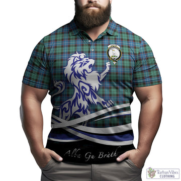Hunter Ancient Tartan Polo Shirt with Alba Gu Brath Regal Lion Emblem