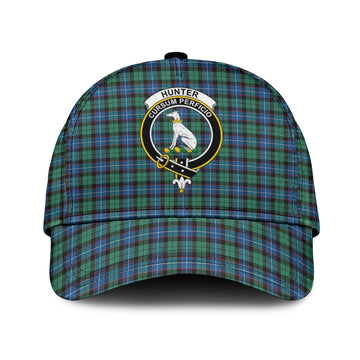 Hunter Ancient Tartan Classic Cap with Family Crest