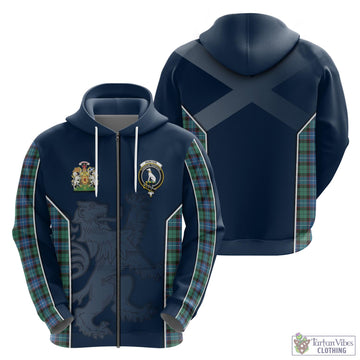 Hunter Ancient Tartan Hoodie with Family Crest and Lion Rampant Vibes Sport Style