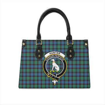 hunter-ancient-tartan-leather-bag-with-family-crest