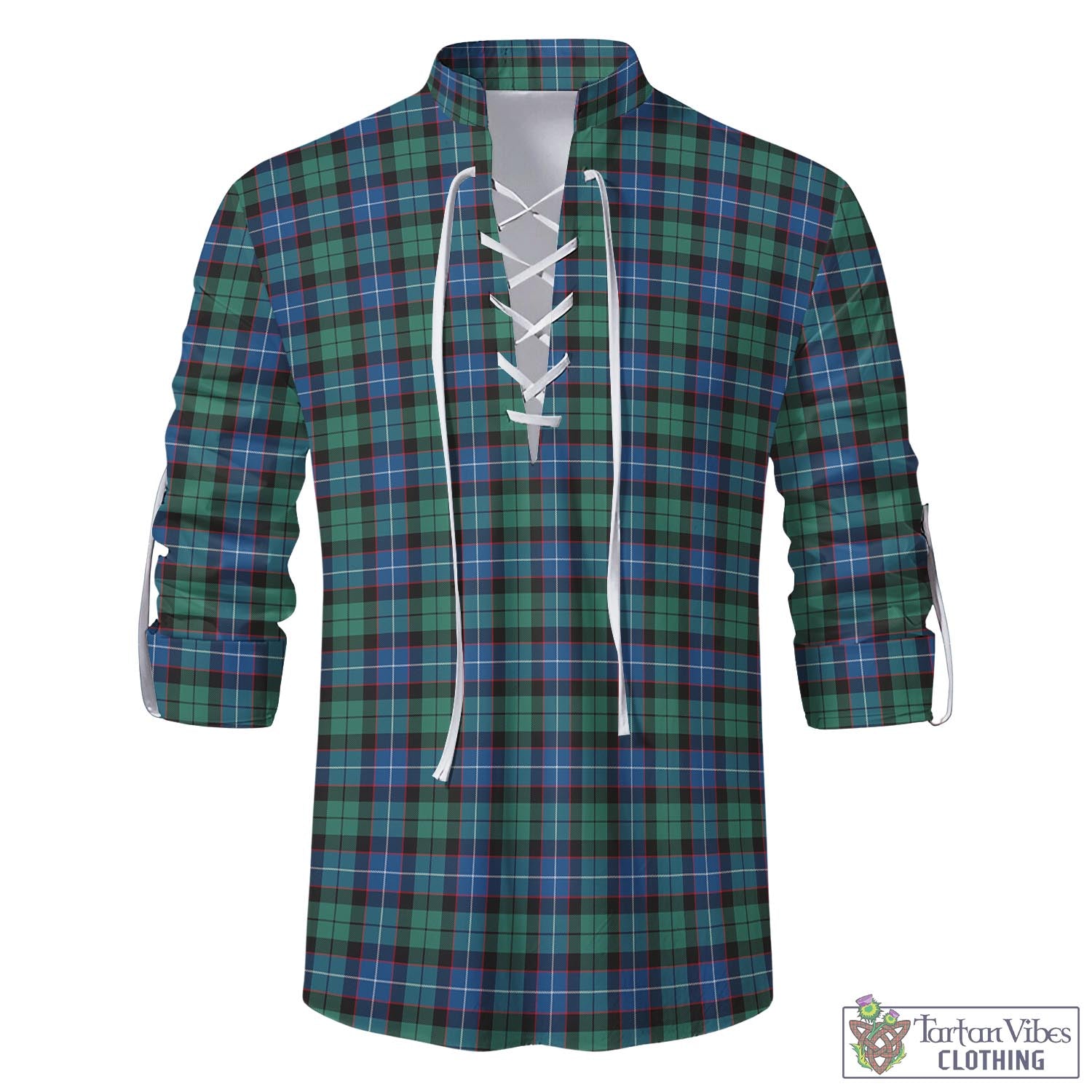 Tartan Vibes Clothing Hunter Ancient Tartan Men's Scottish Traditional Jacobite Ghillie Kilt Shirt