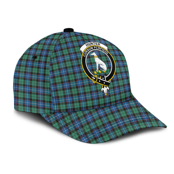 Hunter Ancient Tartan Classic Cap with Family Crest