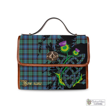 Hunter Ancient Tartan Waterproof Canvas Bag with Scotland Map and Thistle Celtic Accents