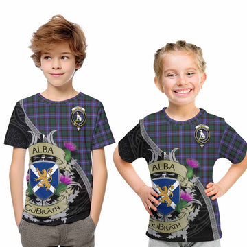Hunter (Hunterston) Tartan Family Crest Kid T-Shirt Lion Rampant Royal Thistle Shield Celtic Inspired