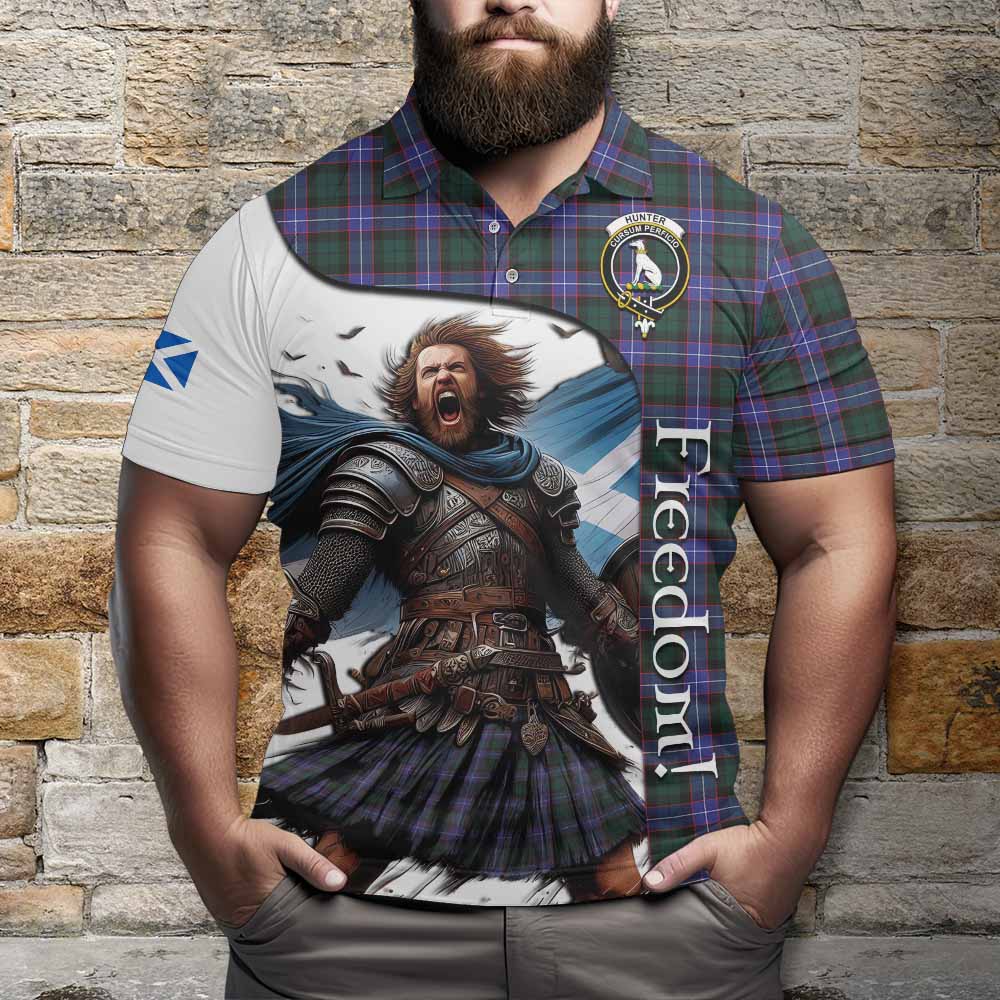 Hunter (Hunterston) Crest Tartan Polo Shirt Inspired by the Freedom of Scottish Warrior Kid - Tartan Vibes Clothing
