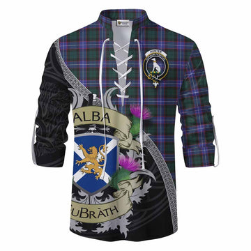 Hunter (Hunterston) Tartan Family Crest Ghillie Kilt Shirt Lion Rampant Royal Thistle Shield Celtic Inspired