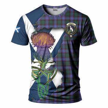 Tartan Vibes Clothing Hunter (Hunterston) Tartan Family Crest T-Shirt Scottish Thistle Celtic Inspired
