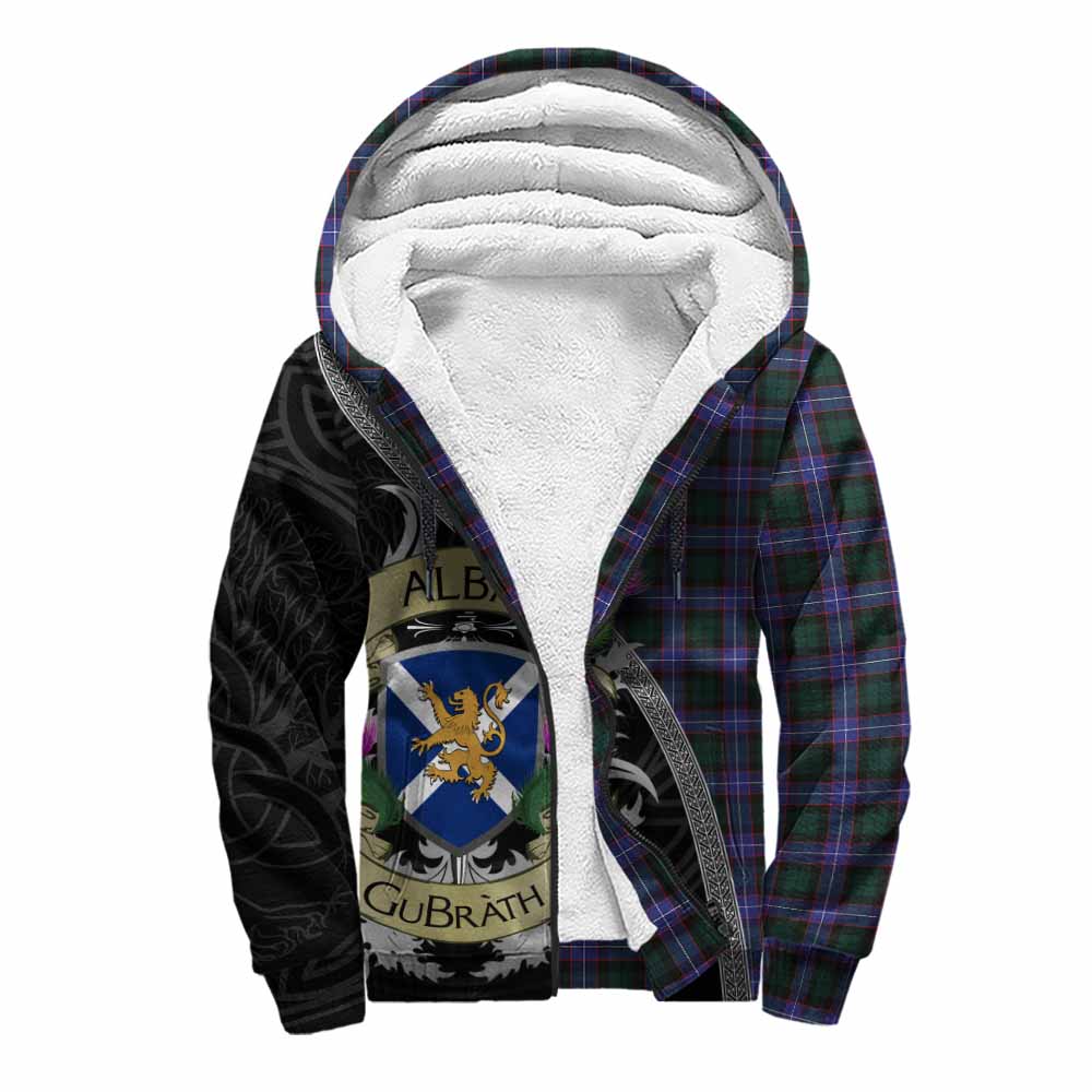 Tartan Vibes Clothing Hunter (Hunterston) Tartan Family Crest Sherpa Hoodie Lion Rampant Royal Thistle Shield Celtic Inspired
