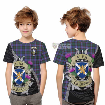 Hunter (Hunterston) Tartan Family Crest Kid T-Shirt Lion Rampant Royal Thistle Shield Celtic Inspired