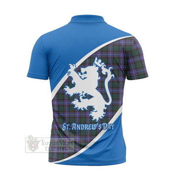 Tartan Vibes Clothing Hunter (Hunterston) Family Crest Tartan Zipper Polo Shirt Celebrate Saint Andrew's Day in Style