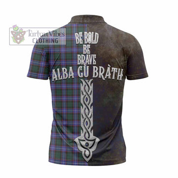 Hunter (Hunterston) Tartan Family Crest Zipper Polo Shirt Alba Gu Brath Be Brave Lion Ancient Style