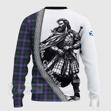 Tartan Vibes Clothing Hunter (Hunterston) Tartan Clan Crest Knitted Sweater with Highlander Warrior Celtic Style