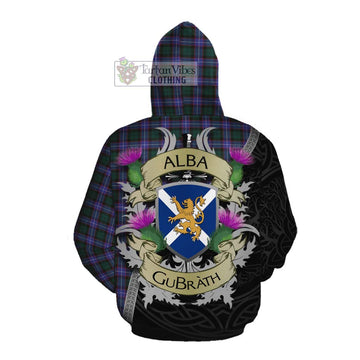 Tartan Vibes Clothing Hunter (Hunterston) Tartan Family Crest Cotton Hoodie Lion Rampant Royal Thistle Shield Celtic Inspired
