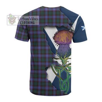 Tartan Vibes Clothing Hunter (Hunterston) Tartan Family Crest Cotton T-shirt Scottish Thistle Celtic Inspired