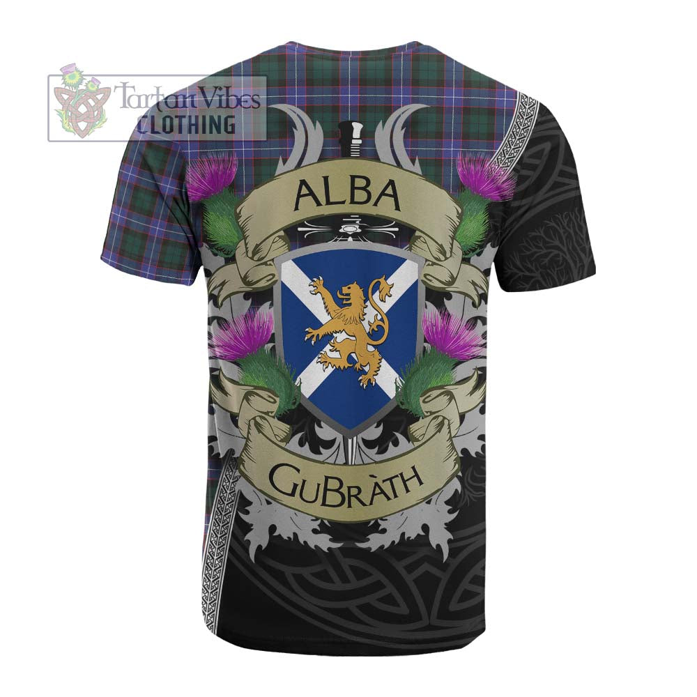 Tartan Vibes Clothing Hunter (Hunterston) Tartan Family Crest Cotton T-shirt Lion Rampant Royal Thistle Shield Celtic Inspired