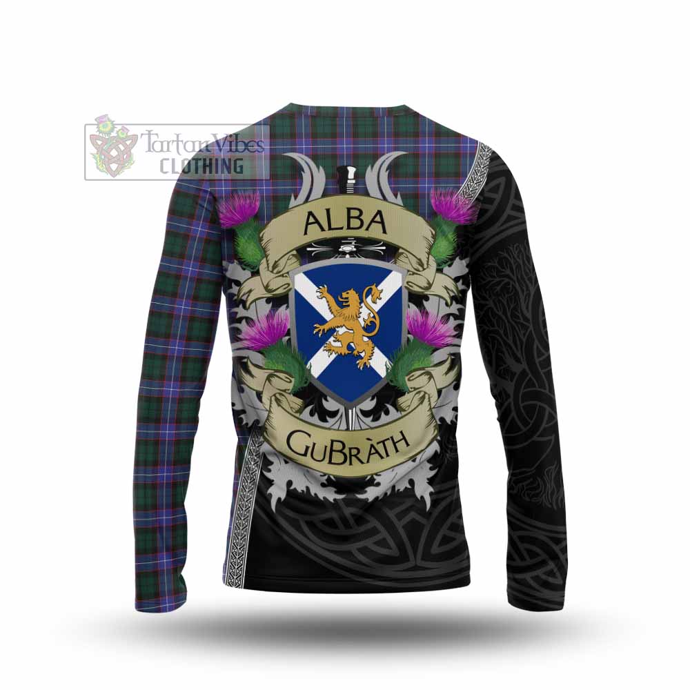 Tartan Vibes Clothing Hunter (Hunterston) Tartan Family Crest Long Sleeve T-Shirt Lion Rampant Royal Thistle Shield Celtic Inspired