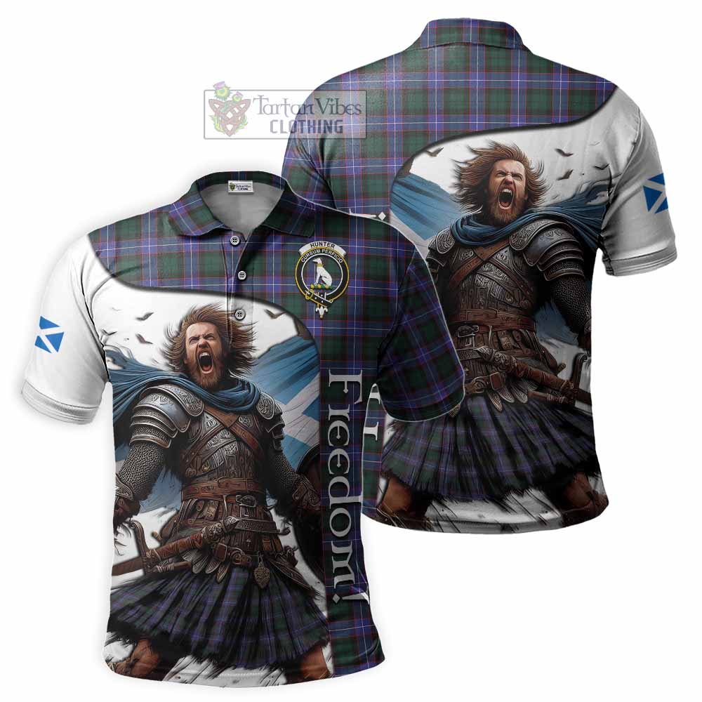 Hunter (Hunterston) Crest Tartan Polo Shirt Inspired by the Freedom of Scottish Warrior - Tartan Vibes Clothing