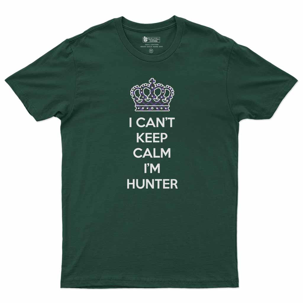 Hunter (Hunterston) Can't Keep Calm Men's T-Shirt Forest Green - Tartan Vibes Clothing