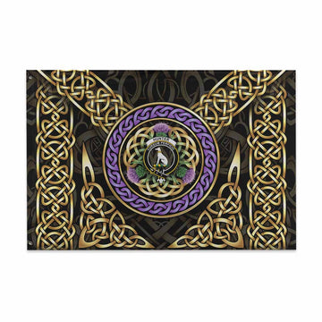 Hunter (Hunterston) Clan Crest House Flag Celtic Scottish Thistle 48*72 inch (120*180 cm) - Tartan Vibes Clothing